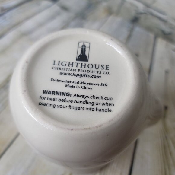 Blessing Lighthouse POTTERY Right Handed Warmer Mug Glazed  Appx 5 x 3.5 Inch - Picture 5 of 5